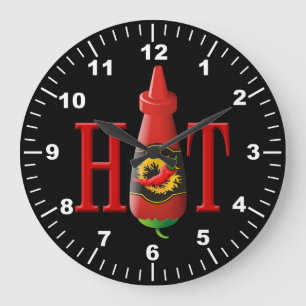 Grande Horloge Ronde Bouteille de sauce chaude