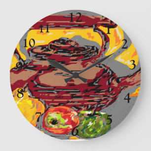 Grande Horloge Ronde Bouteille de thé à l'horloge avec fruits