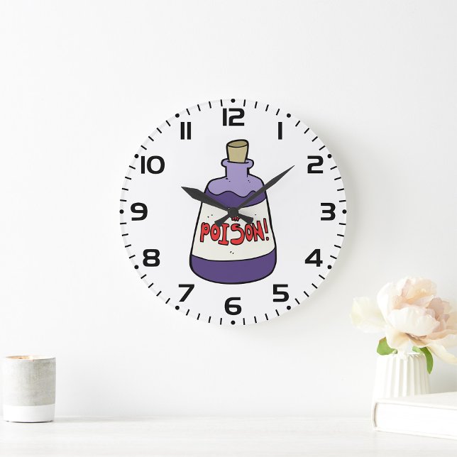 Grande Horloge Ronde Bouteille Violette De Poison (Créateur téléchargé)