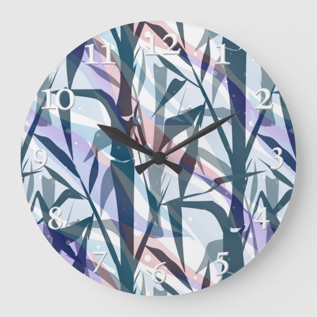 Grande Horloge Ronde Branches en bambou (Recto)