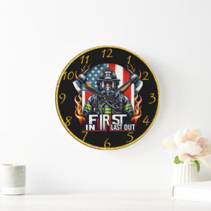 Grande Horloge Ronde Brave pompier est fier