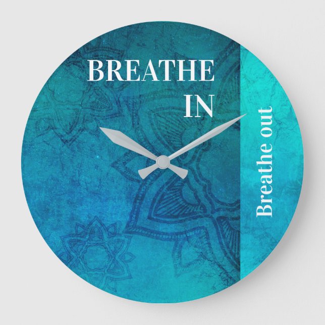 Grande Horloge Ronde Breathe dans Breathe out Acrylic Wall Clock (Recto)