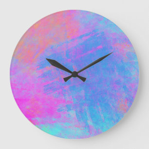 Grande Horloge Ronde Bright Multicolor Splashes