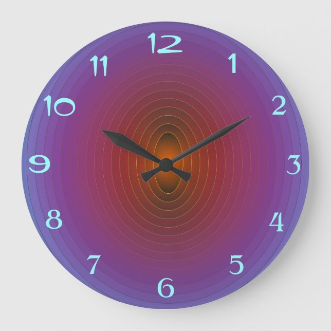 Grande Horloge Ronde Bright Purple/Aqua> MurHorloge Fractuelle (Recto)