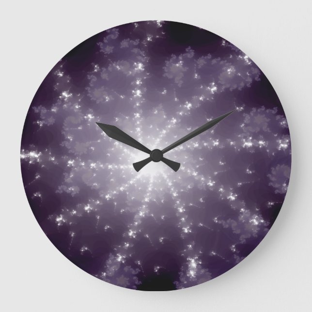 Grande Horloge Ronde Bright White Light Fwirls Aucun nombre (Recto)