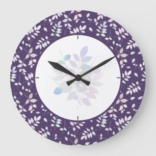 Grande Horloge Ronde Brindilles colorées