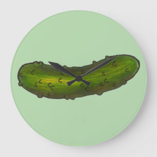 Grande Horloge Ronde Brochure de chou vert croustillant Kasher Dill Foi