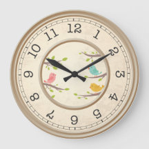 Brown Clock avec Birds