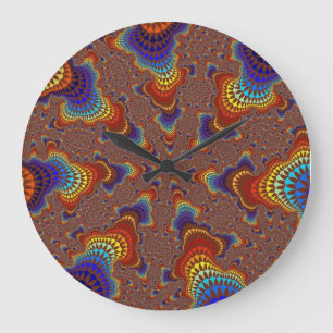 Grande Horloge Ronde Brown Rainbow Starburst