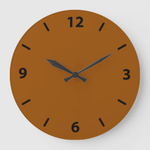Grande Horloge Ronde Brown Wall Clock avec Black Numbers