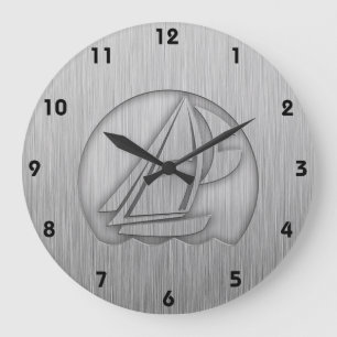 Grande Horloge Ronde Brushed metal look