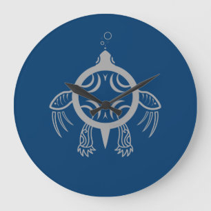 Grande Horloge Ronde Bulles de tortues marines