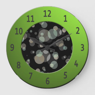 Grande Horloge Ronde Bulles modernes avec cercles de chaux brillants