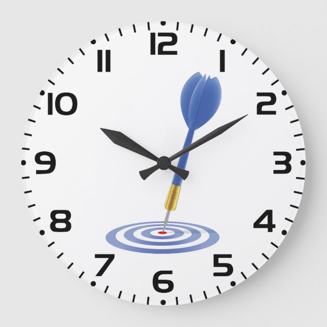 Grande Horloge Ronde Bullseye Hit Blue Dart on Target (Recto)