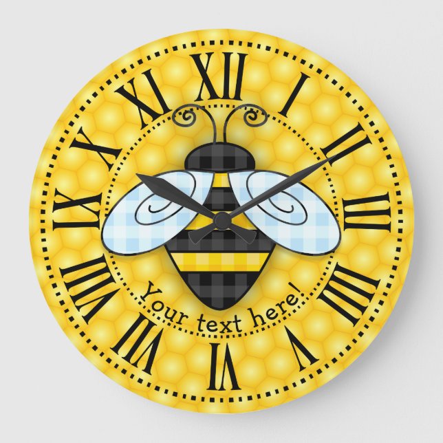 Grande Horloge Ronde Bumblebee et Icône Honeycomb (Recto)
