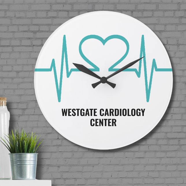 Grande Horloge Ronde Bureau des médecins Médicales simples (Simple Modern Heart Beat Medical Doctors Office Large Clock)