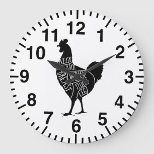 Grande Horloge Ronde Butcher Chicken
