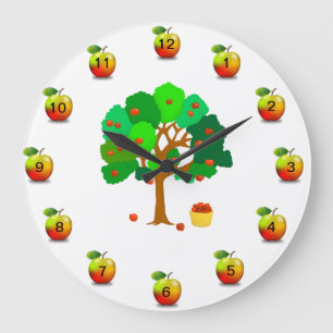 Grande Horloge Ronde Cachette murale de l'arbre d'Apple
