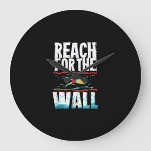 Grande Horloge Ronde Cadeau de natation drôle Un design d'athlète de n