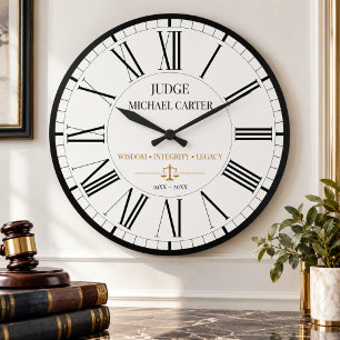 Grande Horloge Ronde Cadeau de retraite pour juge années de service