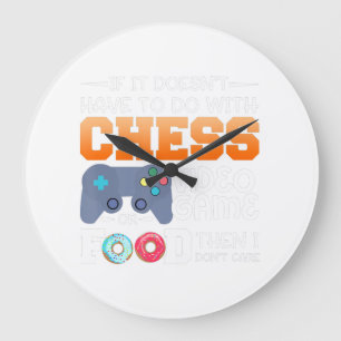 Grande Horloge Ronde Cadeau d'échecs   Jeu Vidéo D'Échecs Ou Conception