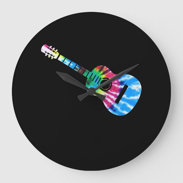 Grande Horloge Ronde Cadeau Guitare Guitaristes (Recto)
