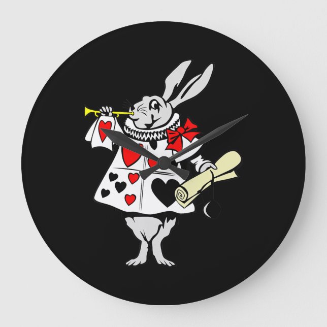 Grande Horloge Ronde Cadeau lapin | Alice Au Pays Des Merveilles Rabbit (Recto)