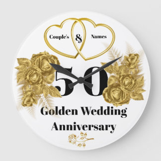 Grande Horloge Ronde Cadeau personnalisé pour l'anniversaire du Mariage