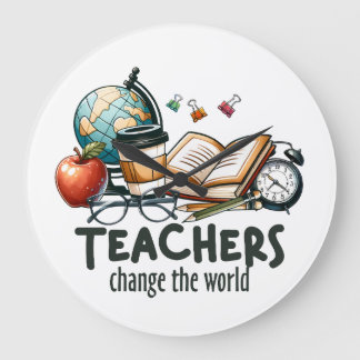 Grande Horloge Ronde Cadeau pour Enseignant | Les Enseignants Changent 