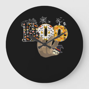 Grande Horloge Ronde Cadeau Spider   Boo Halloween avec Sloth Witch Cas