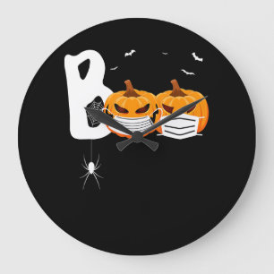 Grande Horloge Ronde Cadeau Spider Citrouilles d'Halloween portant le