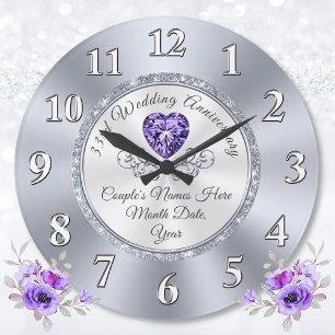 Grande Horloge Ronde Cadeau traditionnel pour les 33 ans de mariage,