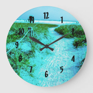 Grande Horloge Ronde Cadeaux à thème de Siesta Keys Beach avec des bord