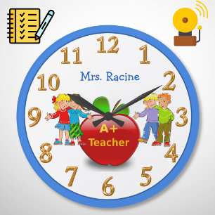 Grande Horloge Ronde Cadeaux d'appréciation de l'enseignant PERSONNALIS