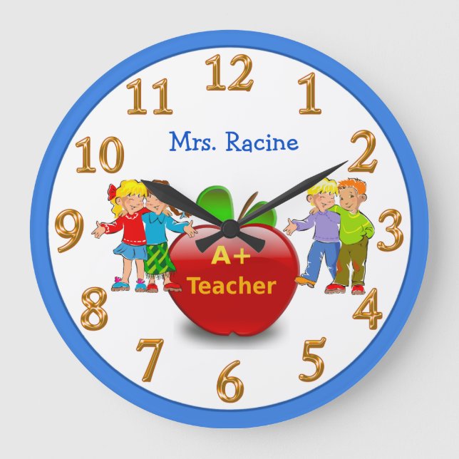 Grande Horloge Ronde Cadeaux d'appréciation de l'enseignant PERSONNALIS (Recto)