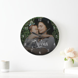 Grande Horloge Ronde Cadeaux de fête des mères photo de la meilleure ma