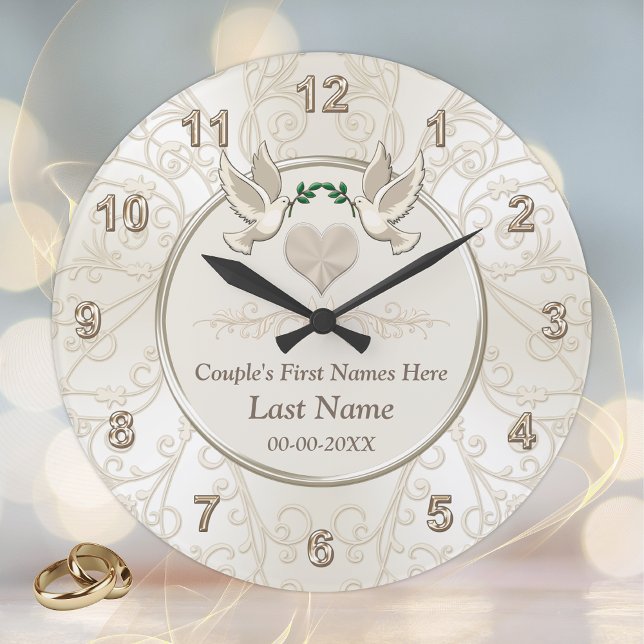Grande Horloge Ronde Cadeaux de mariage élégants personnalisés pour cou (Créateur téléchargé)