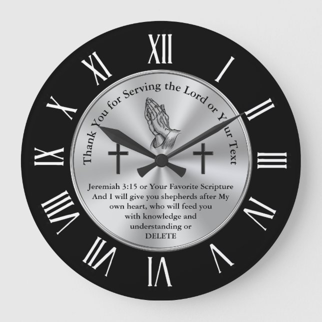 Grande Horloge Ronde Cadeaux de Merci chrétien, Cadeaux d'écriture pers (Recto)