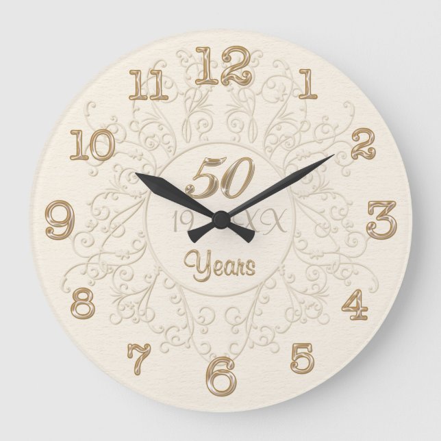 Grande Horloge Ronde Cadeaux personnalisés du 50e anniversaire de Maria (Recto)