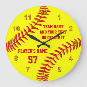 Grande Horloge Ronde Cadeaux supérieurs de nuit du base-ball parfait