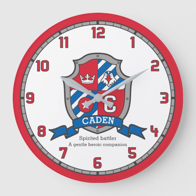 Grande Horloge Ronde Caden name meaning heraldry shield letter C bird (Recto)