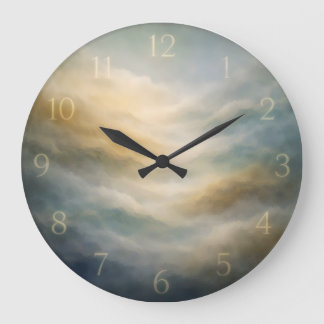 Grande Horloge Ronde Cadran de Brouillard Atmosphérique — Abstrait