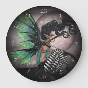 Grande Horloge Ronde Cadran de l'art gothique féerique fantastique de l
