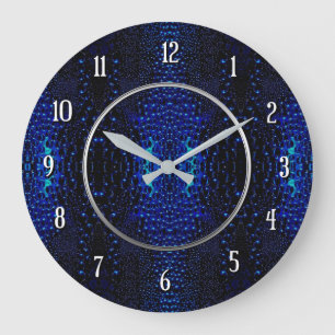 Grande Horloge Ronde Cadran de mur rond motif gouttes de pluie abstrait