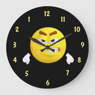 Grande Horloge Ronde Cadran en colère inverse
