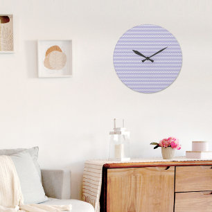 Grande Horloge Ronde Cadran mural à motif vague violette