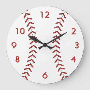 Grande Horloge Ronde Cadran mural de baseball