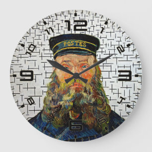 Grande Horloge Ronde Cadran mural de fusion artistique Van Gogh x Mondr