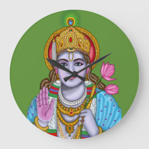 Grande Horloge Ronde Cadran mural de Shree Krishna