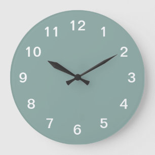 Grande Horloge Ronde Cadran mural en acrylique minimaliste turquoise pâ